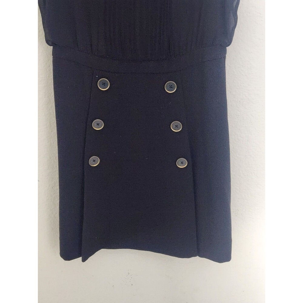 Ann Taylor LOFT Dress Womens 4P Black Sleeveless Button Accent Career Midi - Picture 4 of 6
